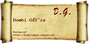 Dombi Géza névjegykártya