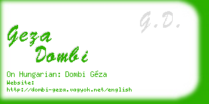 geza dombi business card