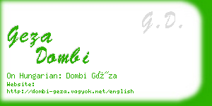 geza dombi business card